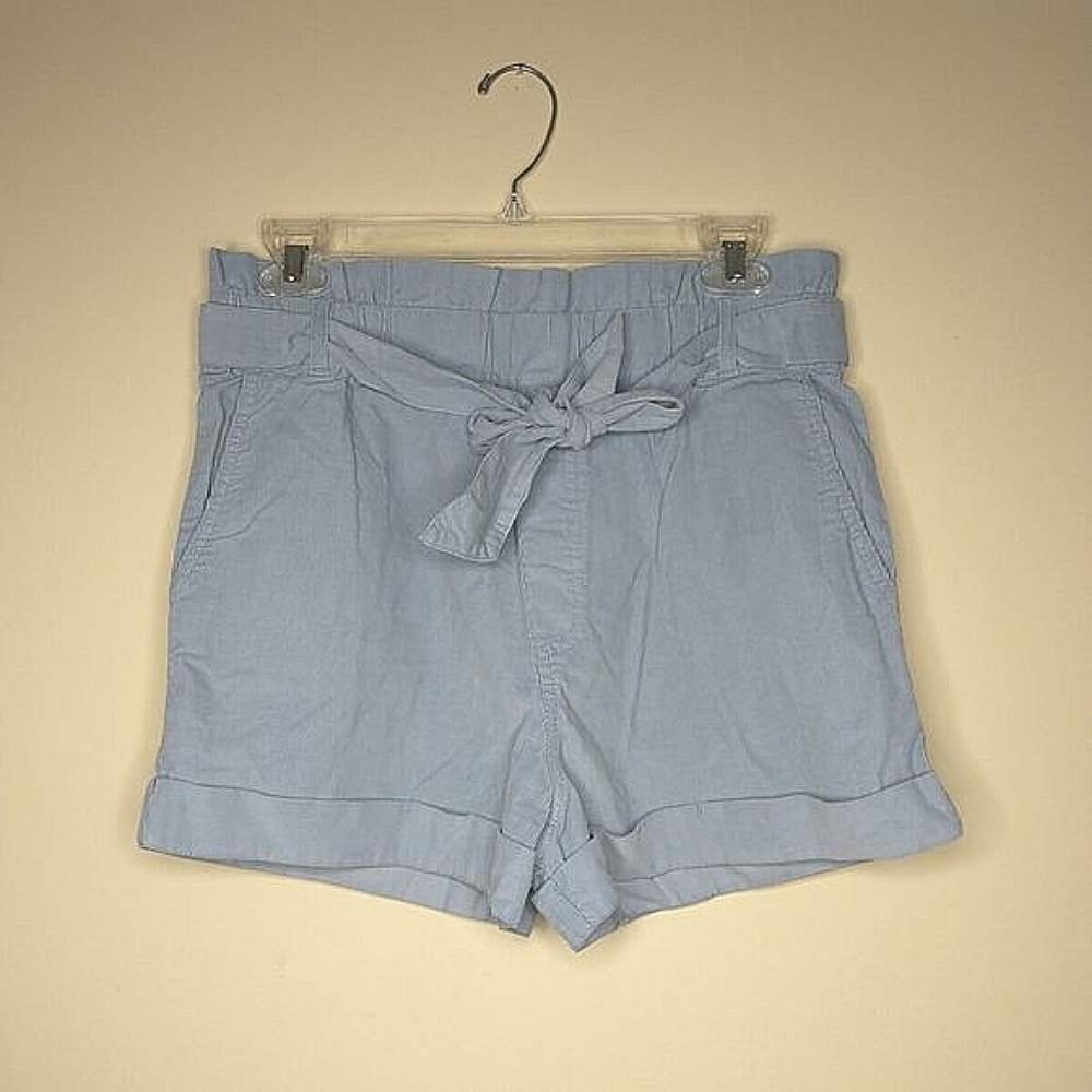 Knot Sisters Shorts Women S Blue Corduroy Paper Bag High Rise Boho Preppy